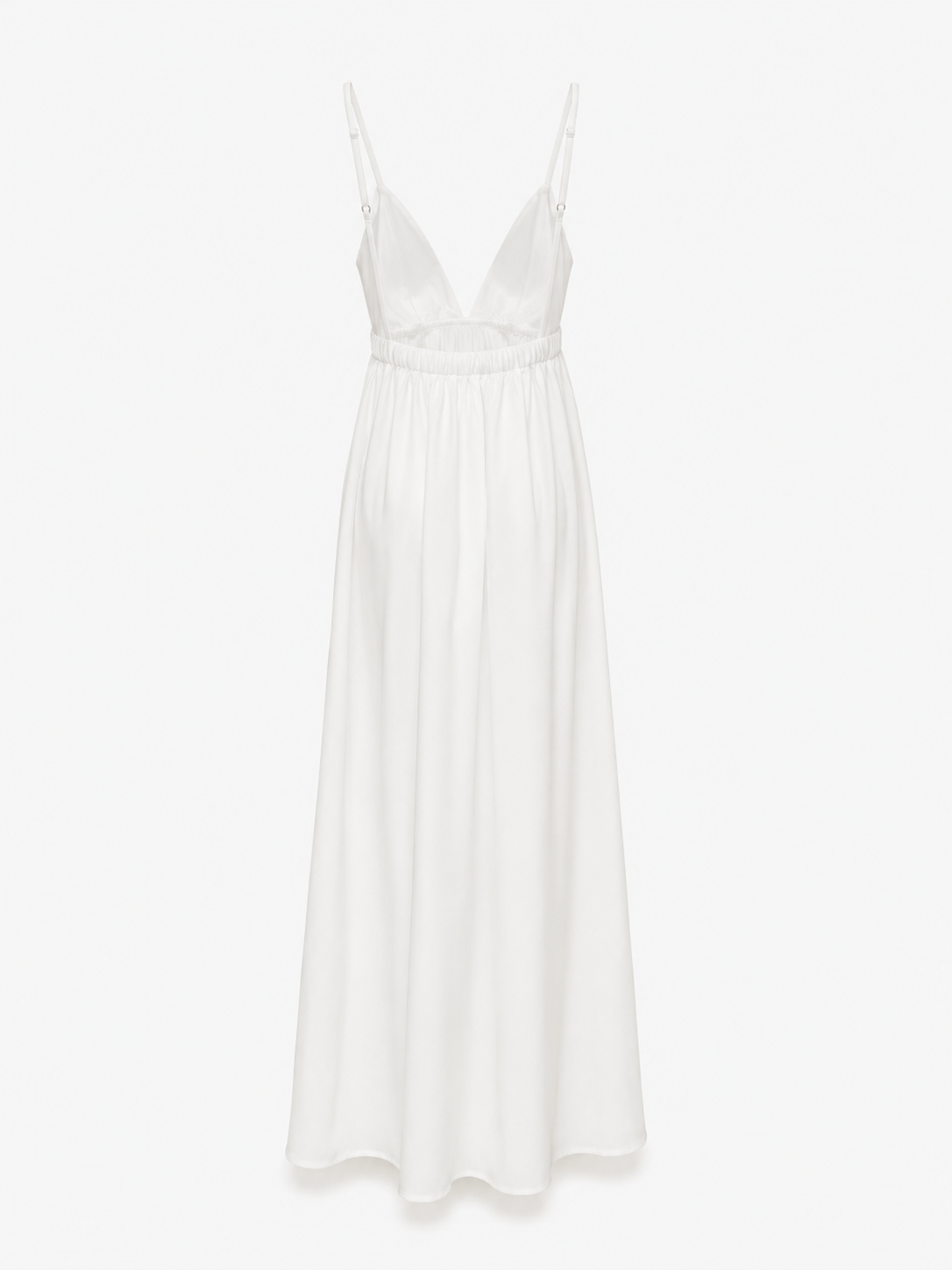 Verina | Zomerse maxi-jurk voor dames – Witte, soepel vallende, elegante jurk met open rug