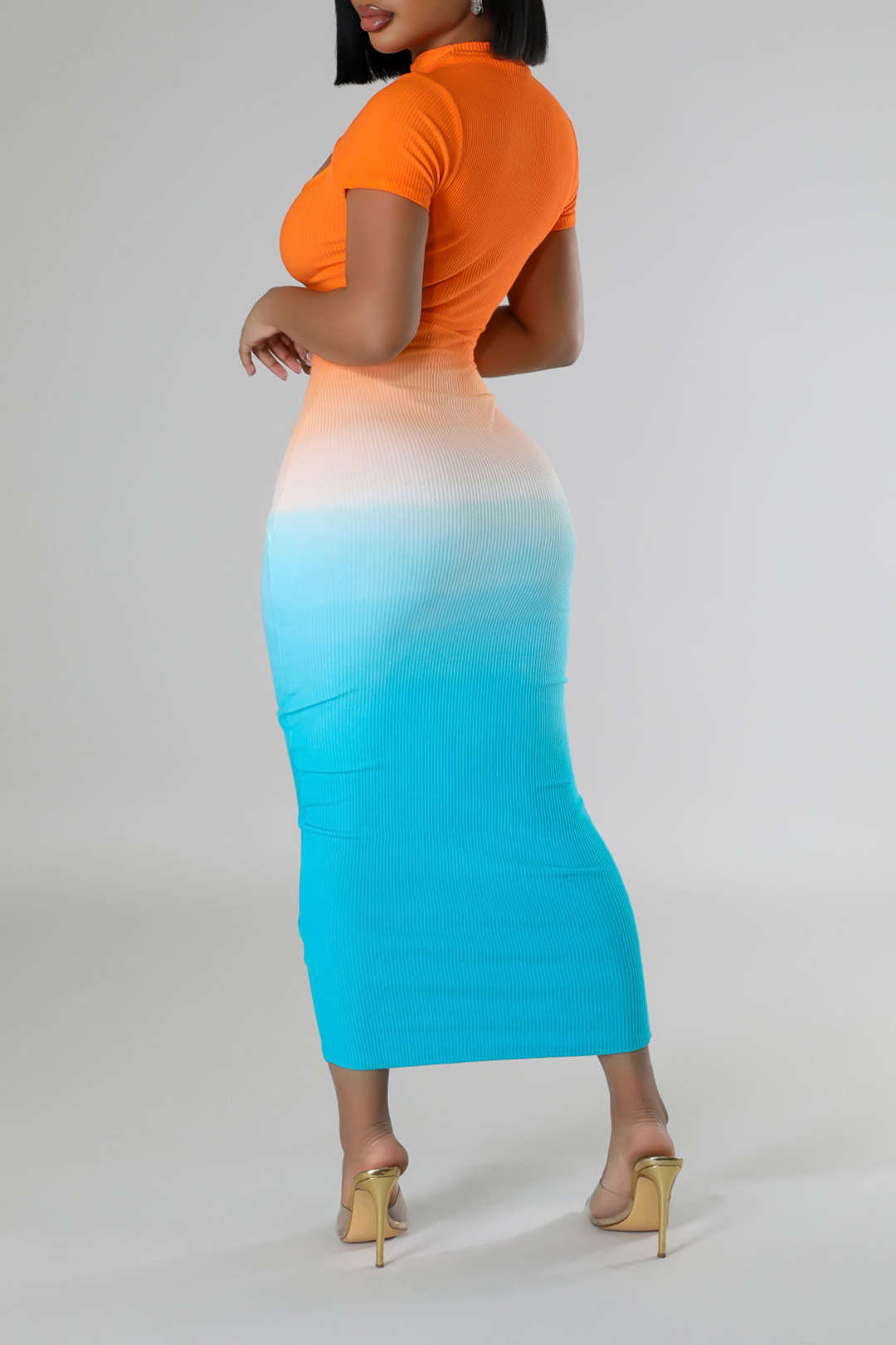Vireya | Zomerse midi-jurk met korte mouwen voor dames – Comfortabele jurk van polyester