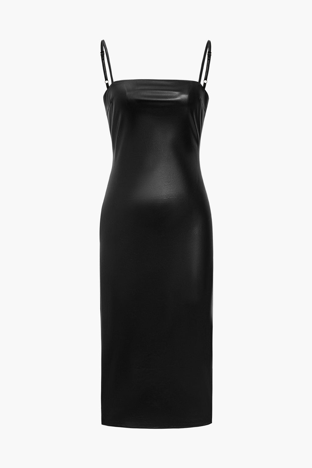 Caliorae | Chique midi-jurk voor dames – Jurk van imitatieleer met slanke pasvorm