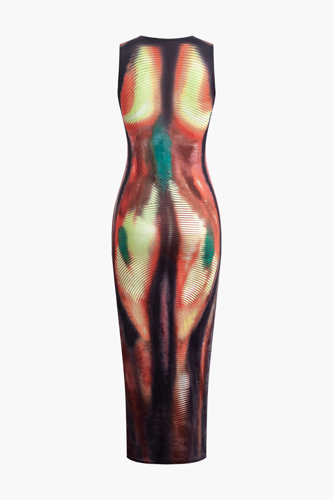 Ruelle | Midi-jurk voor dames met abstracte print – Casual, comfortabele, soepel vallende jurk