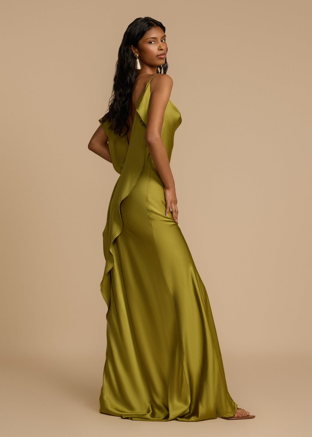 Peni | Elegante satijnen midijurk voor dames – Zijdezachte feest- en avondjurk