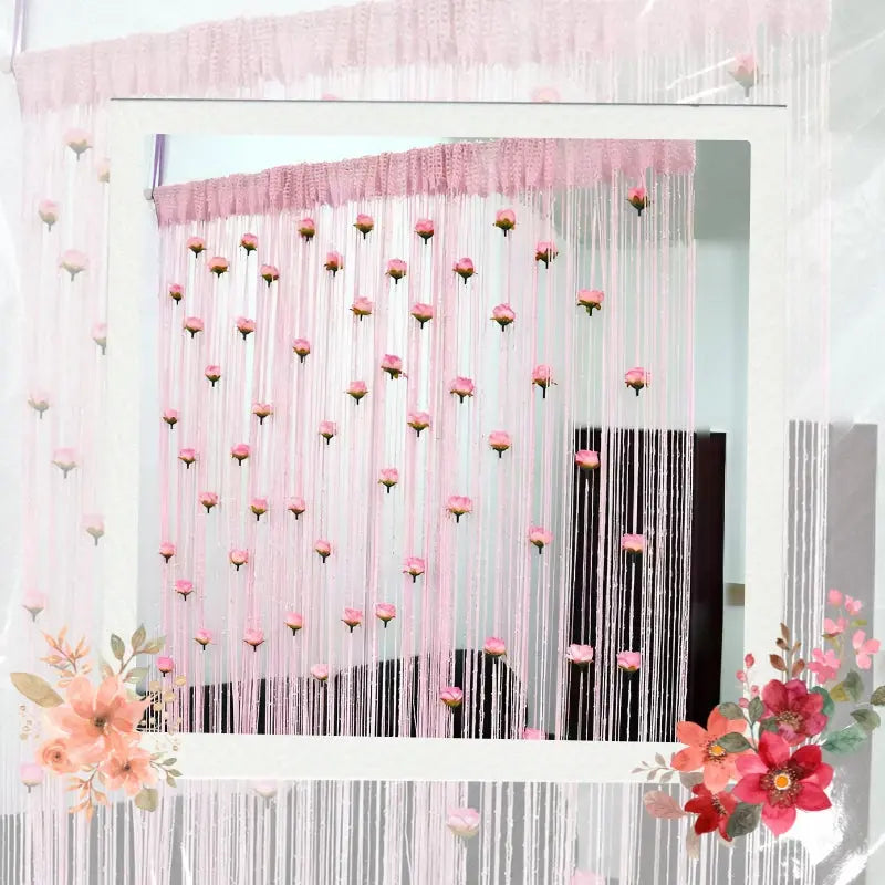 PetalVeil | Roosdraad deurgordijn - Elegant String Tassel Scheidingswand