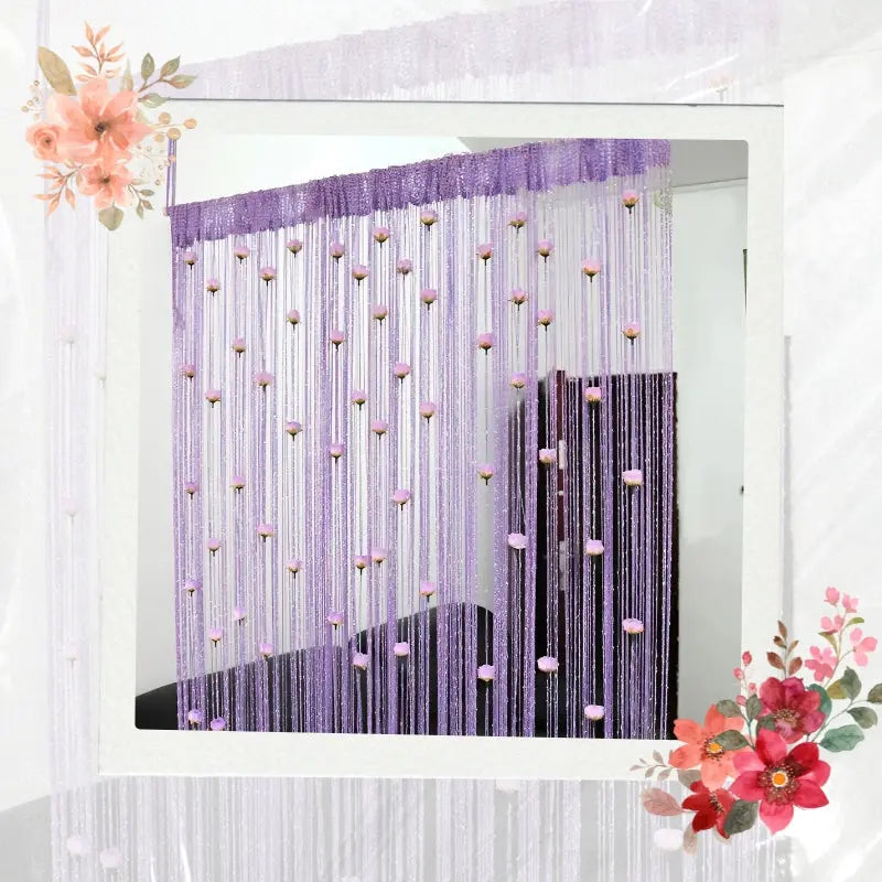 PetalVeil | Roosdraad deurgordijn - Elegant String Tassel Scheidingswand