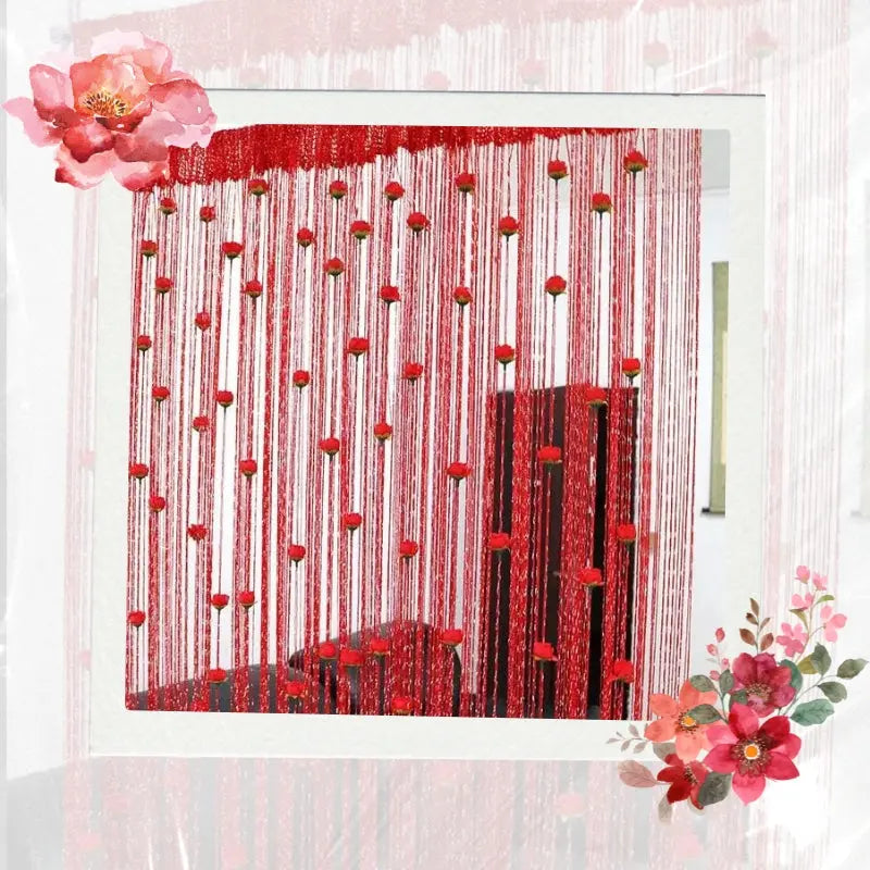 PetalVeil | Roosdraad deurgordijn - Elegant String Tassel Scheidingswand