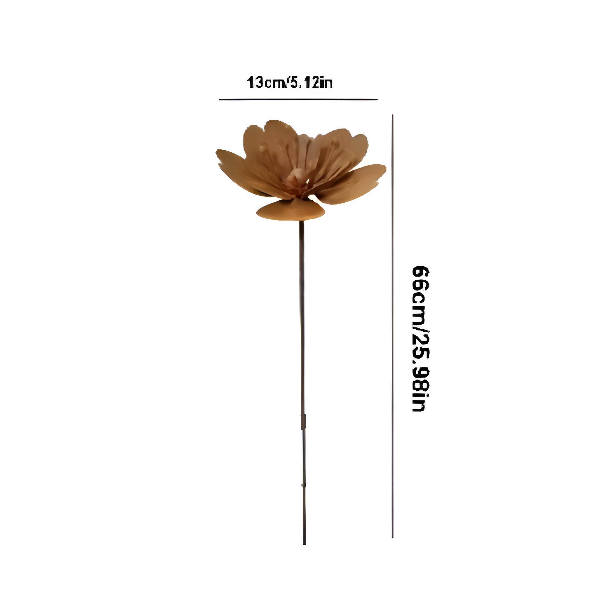 RustBlossom | Rustieke Tuinsteker met Roestige Metalen Bloem & Theelicht, Buiten Tuindecoratie