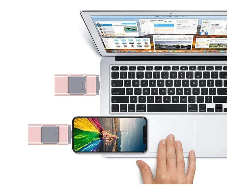 SmartPort | 4-in-1 USB-stick met OTG, opslag voor telefoon en pc, uitbreidbaar geheugen voor Android en iPhone