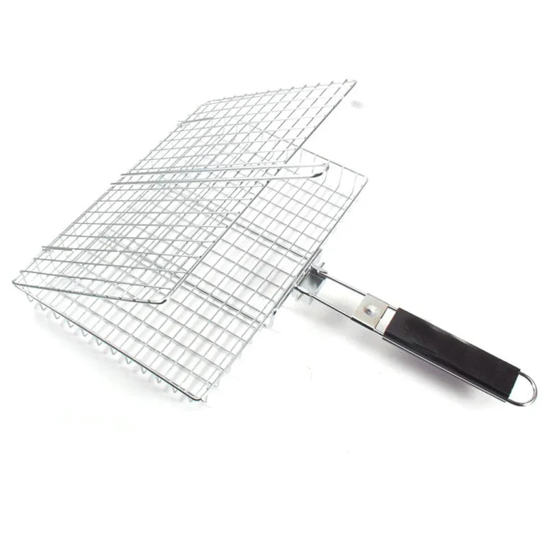 BBQube | Grillmand met handvat - Draagbaar grillgereedschap voor vis, groenten en garnalen