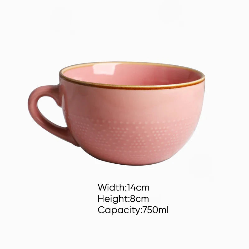 MajestiCup | Elegante keramische mok, hoge capaciteit, kleurrijk ontwerp