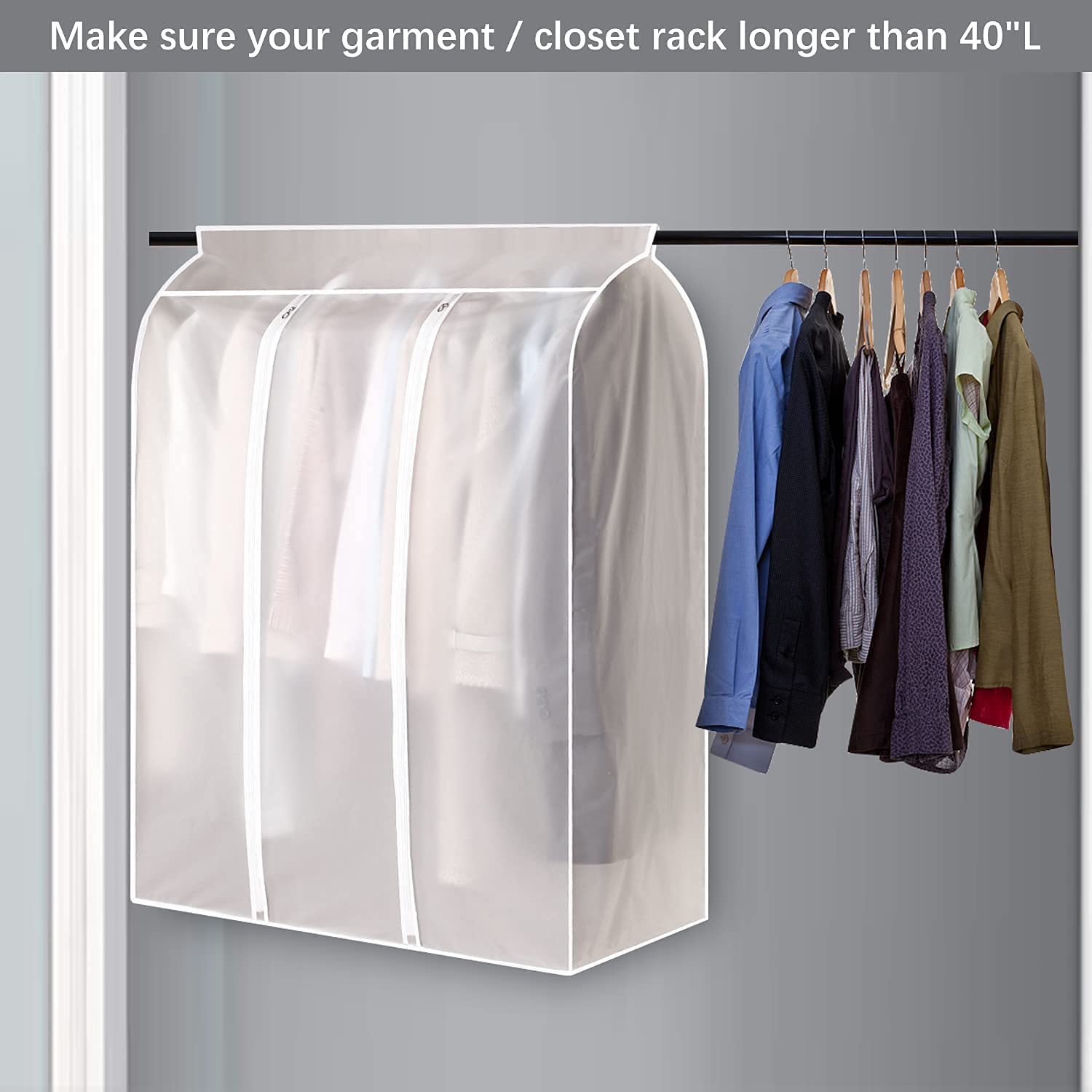 ClosetCocoon | Stofdichte kledinghoes - Ademende garderobe-organiser, Transparant & Opvouwbaar