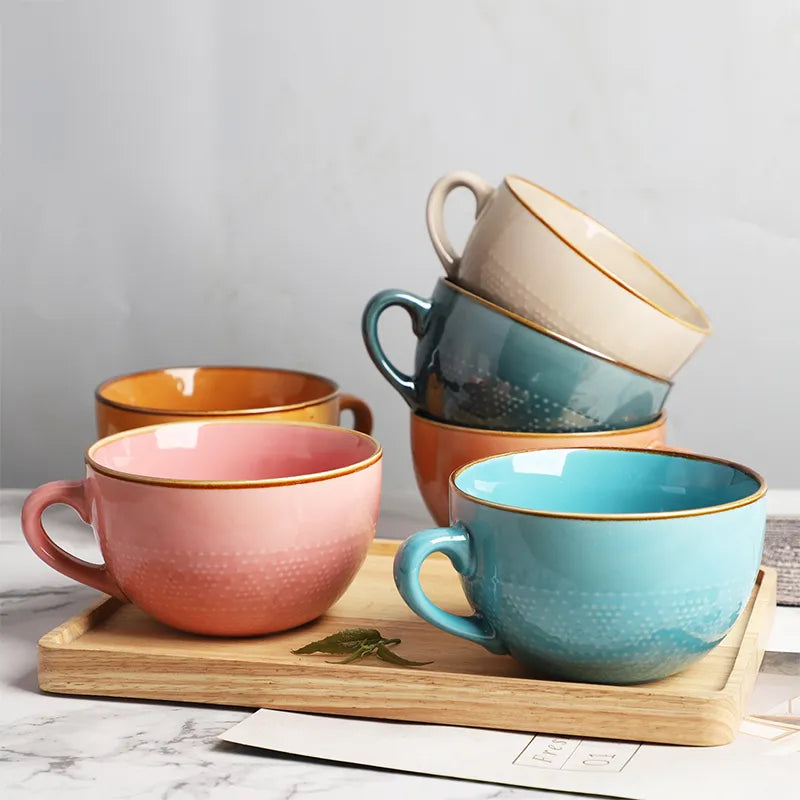 MajestiCup | Elegante keramische mok, hoge capaciteit, kleurrijk ontwerp