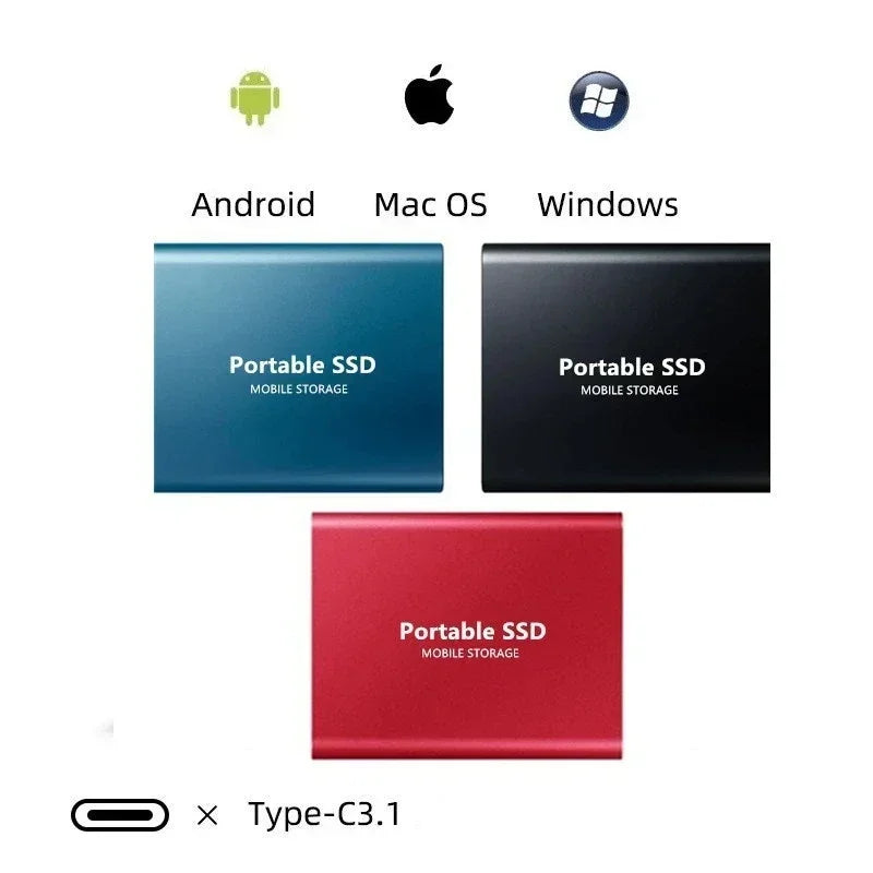 HyperDisk | 2 TB draagbare SSD – Snelle externe harde schijf, schokbestendig, voor pc en laptop