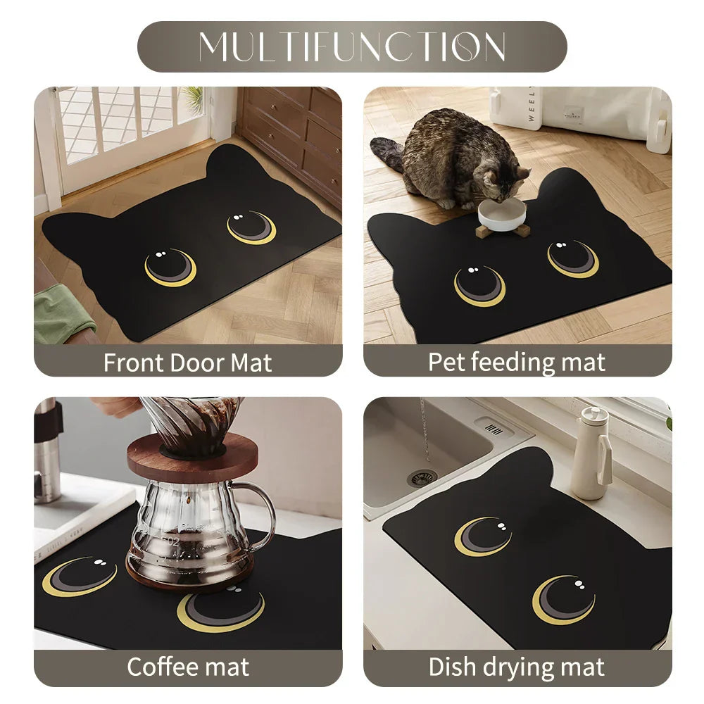 PurrMat | Schattige katten badmat met sneldrogende werking – Absorberende microvezel badmat