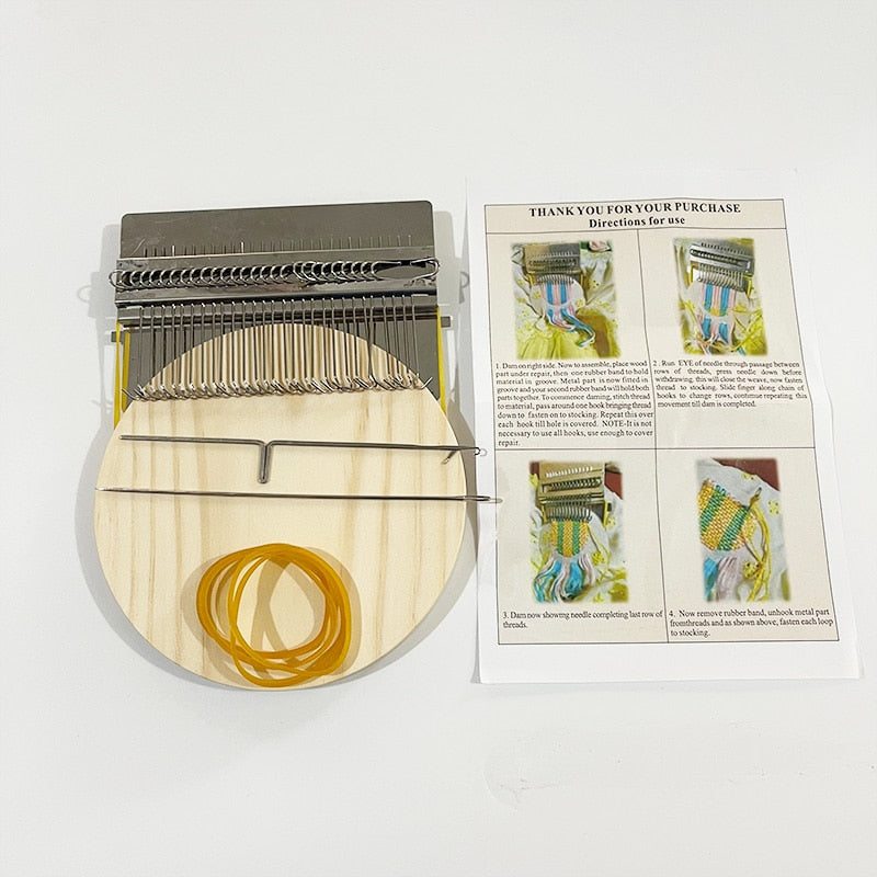 Stitcher | Mini-breimachine – Compact, doe-het-zelf gereedschap voor het repareren en weven van stoffen