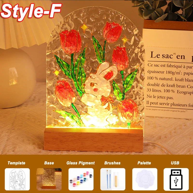 PaintLume | DIY acrylglas Schilderen Nacht Licht Set - Creatieve Kunst Ambacht met LED-licht
