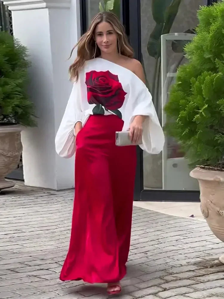 Hylena | Tweedelige set met bloemenprint voor dames – Roze rozen: een casual, bij elkaar passende zomeroutfit