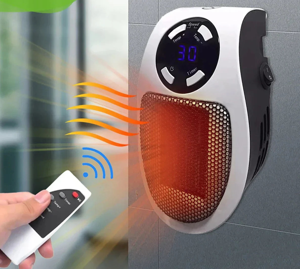 HeatBreeze | Draagbare elektrische ventilatorkachel met afstandsbediening – snelle verwarming