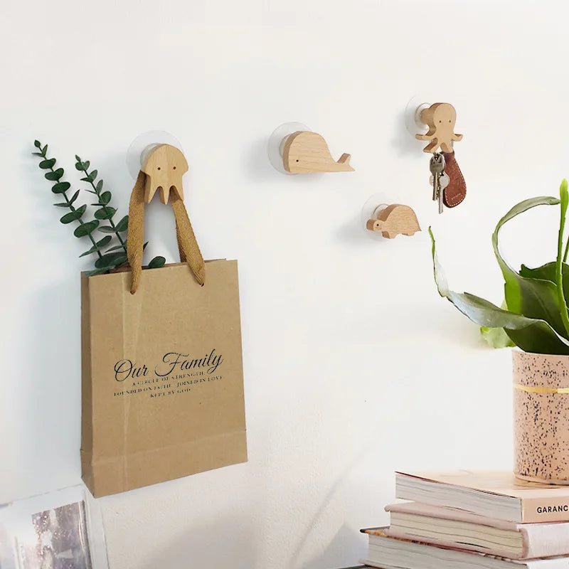 TundraHook | Wandhaak Scandinavische Houten Dieren - Kapstokhaak & Hoedhaak in Rustieke Stijl