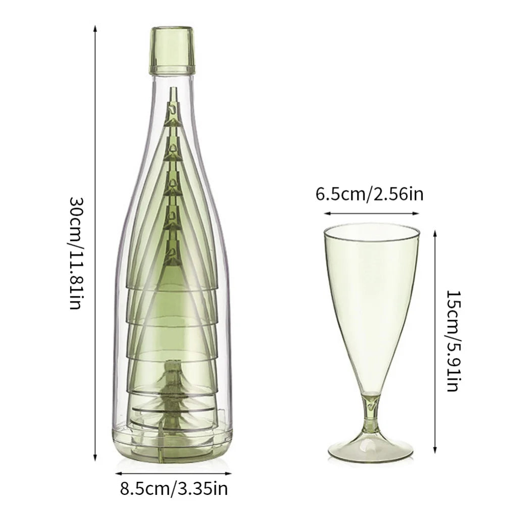 SipMate | Draagbare reis wijnglas- en wijnflessenset - compacte, lekvrije reisaccessoires