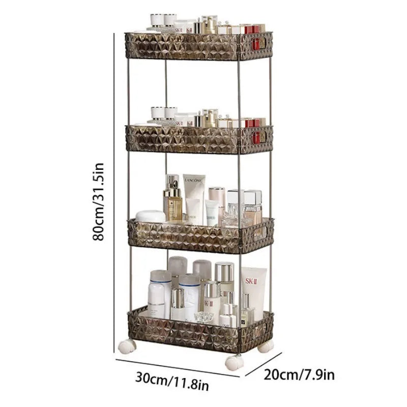 GlideRack | Rolling bathroom storage organizer rack - Thuis opbergoplossing voor toiletartikelen