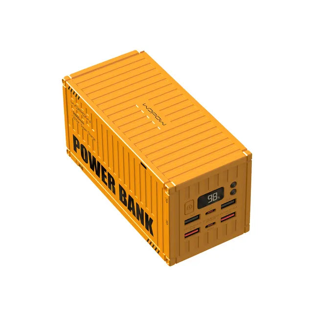 PowerVault | Powerbank in container-stijl – Draagbare USB-oplader met hoge capaciteit en snellaadfunctie