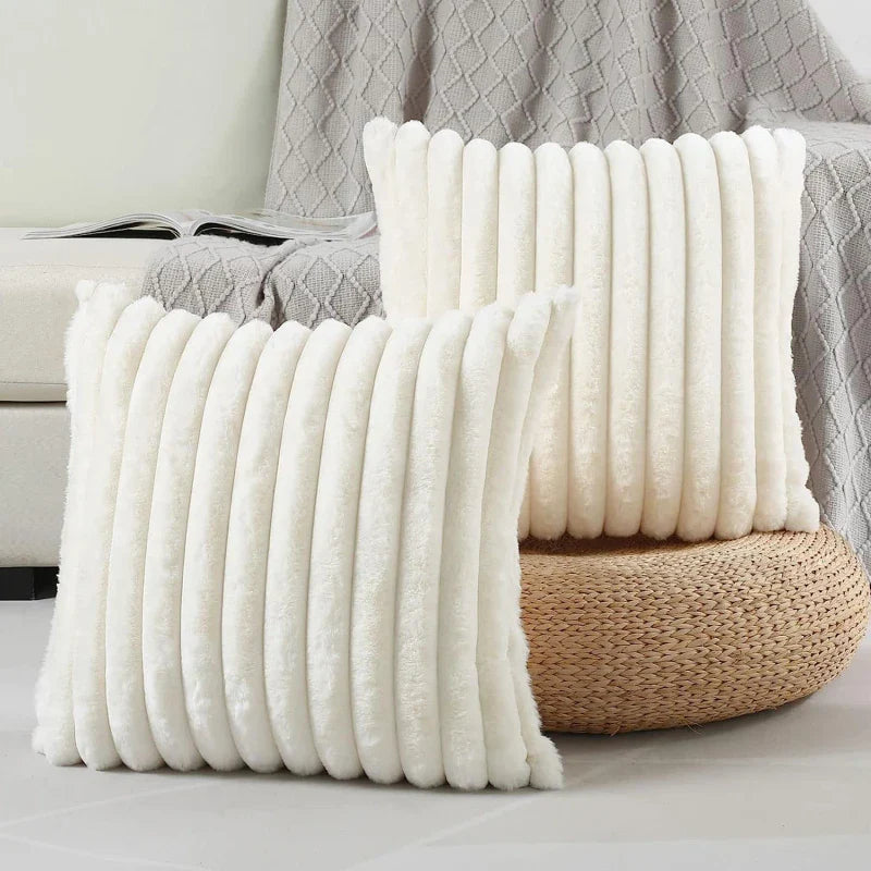 Puffique | Decoratieve pluizige kussensloop - Zachte kussenhoes van imitatiebont voor bank, bank, bed