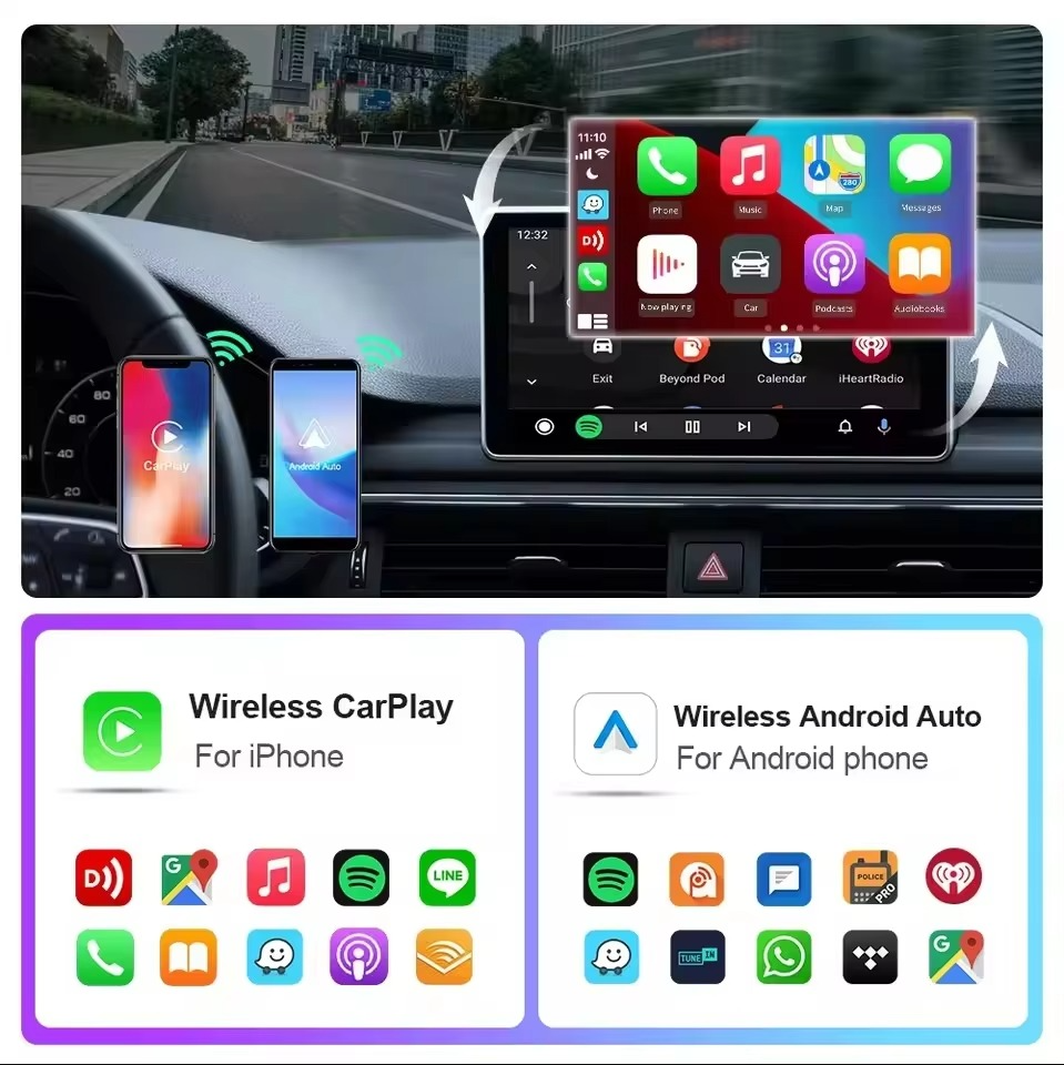 PlayGo | Mini draadloze CarPlay-adapter - Plug & Play, iPhone-compatibel, Bluetooth & USB