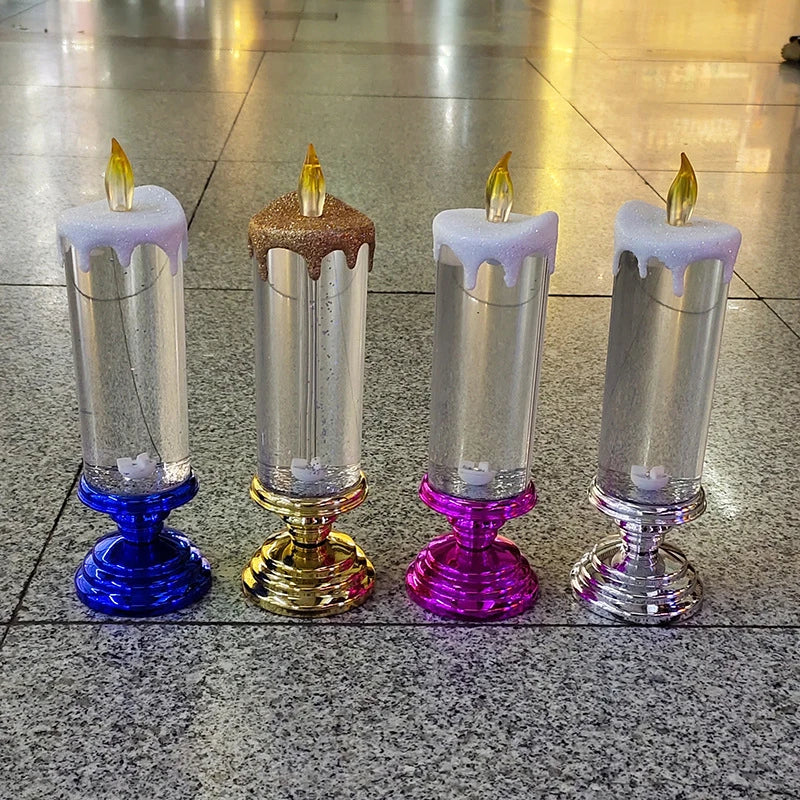 FlickerFrost | Decoratieve glitterkaarslamp – Sprankelende LED-woondecoratie, accent voor feestdagen en feestjes