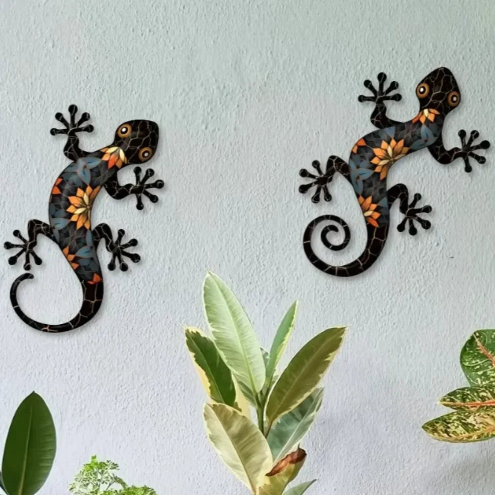 GeckoArt | Mozaïek Gecko Wanddecoratie – Metalen Tuin- & Binnenwandkunst
