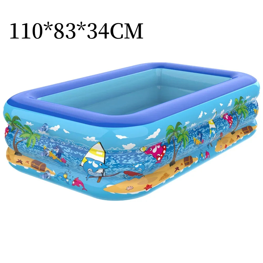 KiddieWave | Opblaasbaar PVC Kinderzwembad - Duurzaam Cartoon Ontwerp
