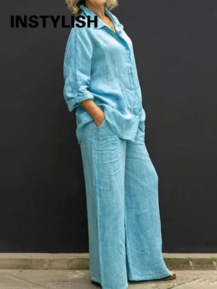 Yalia | Linnen set voor dames – Vintage, nonchalante zomeroutfit