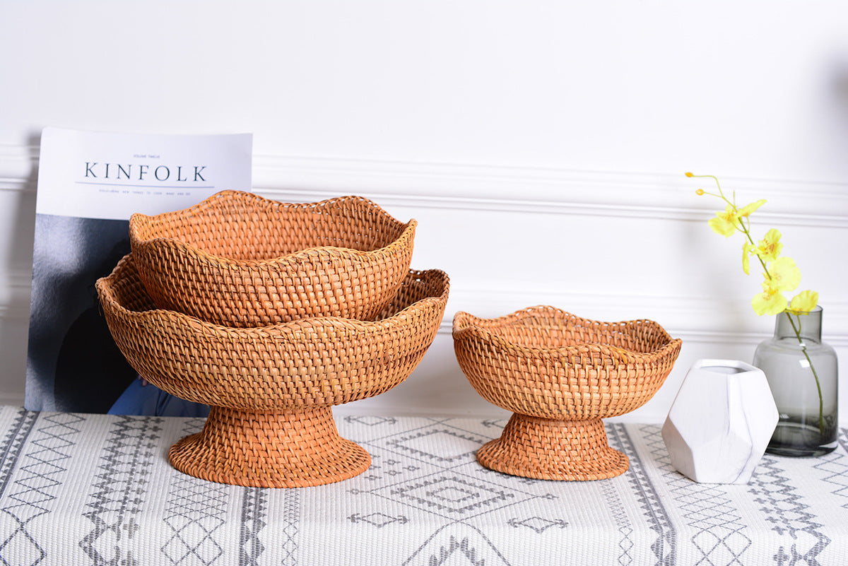 BohoBowl | Rustiek Rotan Fruitmanden Decoratieve Opbergkommen