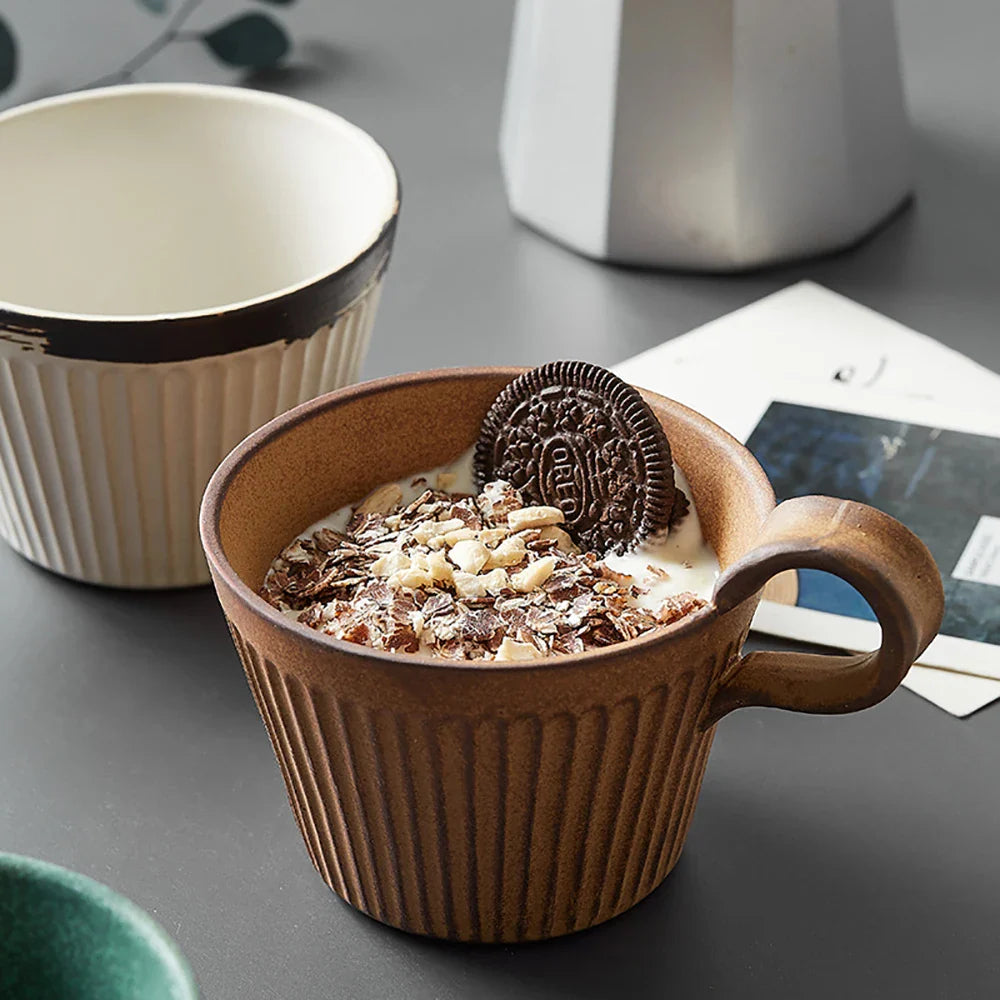 ElixirCup | Handgemaakte keramische rituele koffiekop – vintage stijl, rustieke mok voor je ochtendkoffie