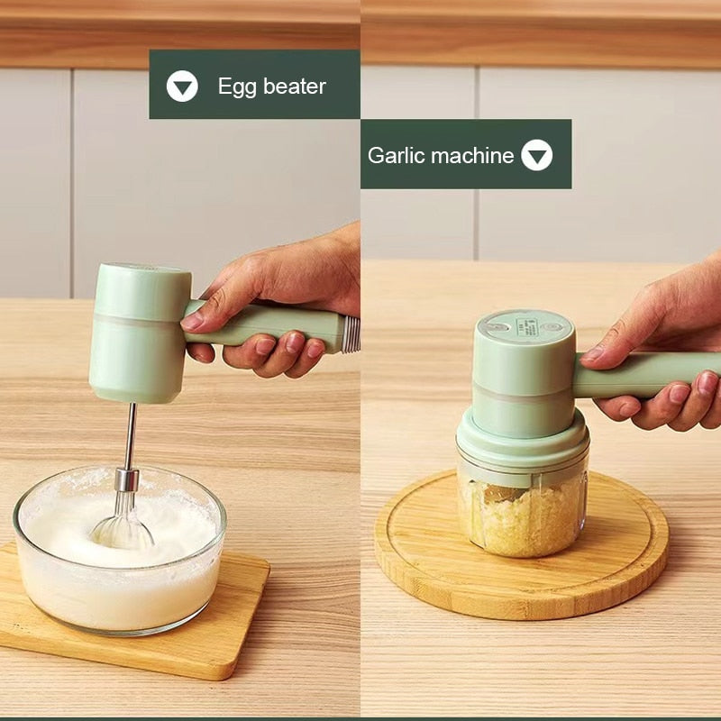 MixWhisk | Snoerloze 2-in-1 elektrische handmixer en voedselmolen
