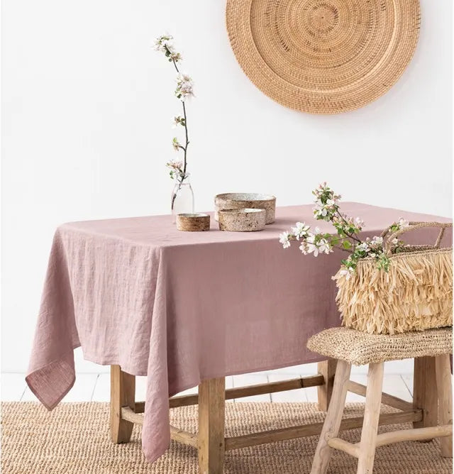 SoftDrape | Linnen tafelkleed – Wasbare stof die stofwerend is, decoratie voor eetkamer en keuken