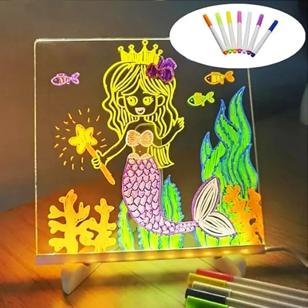GlowSketch | Neon Schetsbord – LED Tekentablet, Glow Art Board voor Kinderen & Volwassenen