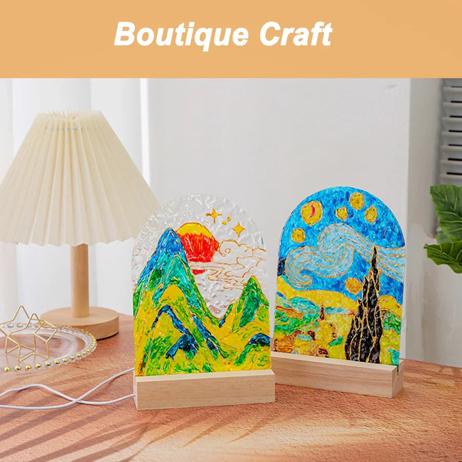 PaintLume | DIY acrylglas Schilderen Nacht Licht Set - Creatieve Kunst Ambacht met LED-licht