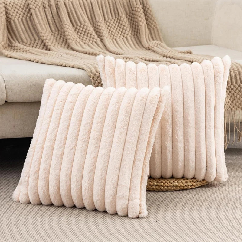 Puffique | Decoratieve pluizige kussensloop - Zachte kussenhoes van imitatiebont voor bank, bank, bed