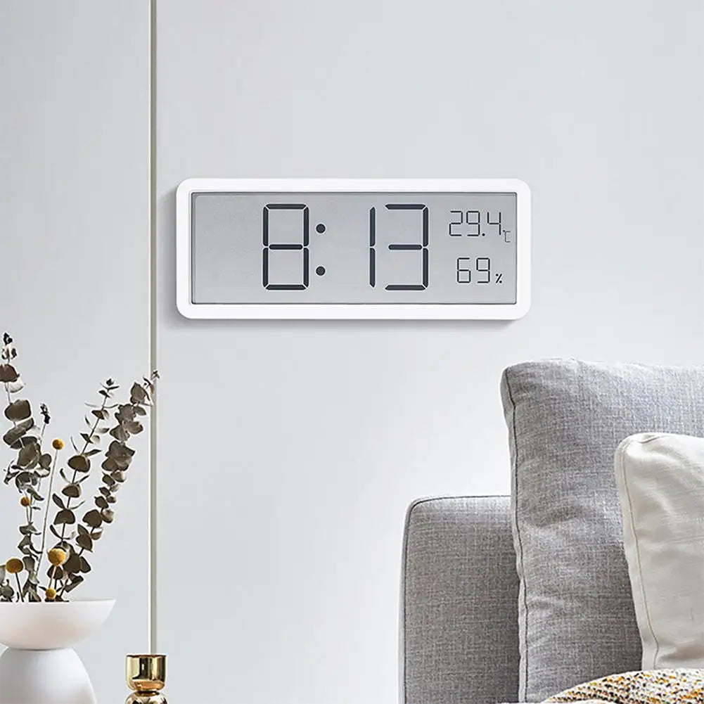 TimeVibe | Large Digital Wall Clock with LED Display, Temperature & Humidity Sensor – Modern Clock