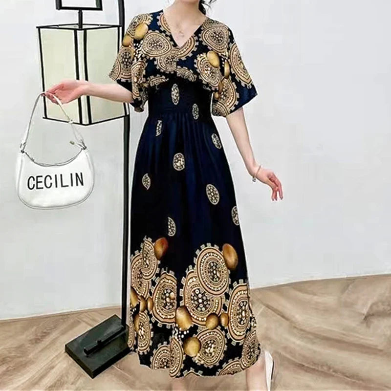 Morya | Boho-lange jurk voor dames – Casual maxi-zomerjurk met print