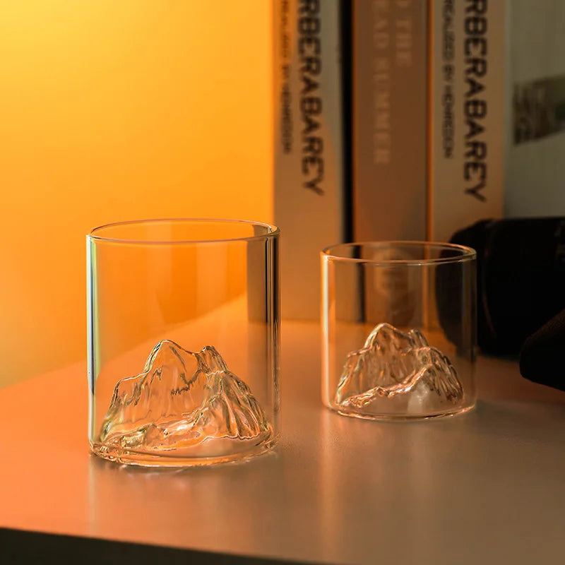 BourPeak | 3D berg whiskeyglas - Unieke bourbon beker voor likeur, Scotch, Old Fashioned