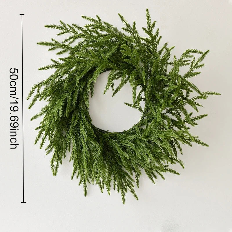 PineCrest | Dichte Norfolk Pine Garland – Herbruikbare kerstversiering voor deuren, trappen en schoorsteenmantels
