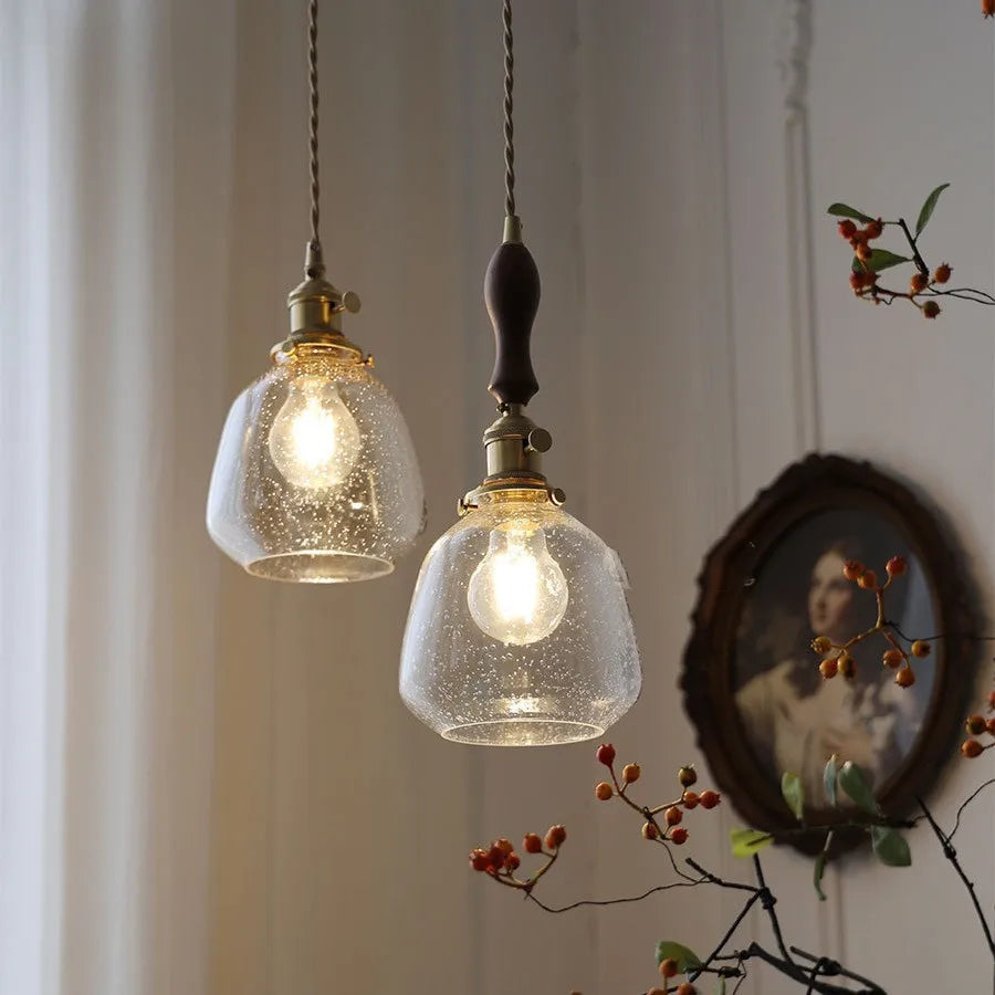 NostalgiaLuxe | Vintage elegante glazen hanglamp