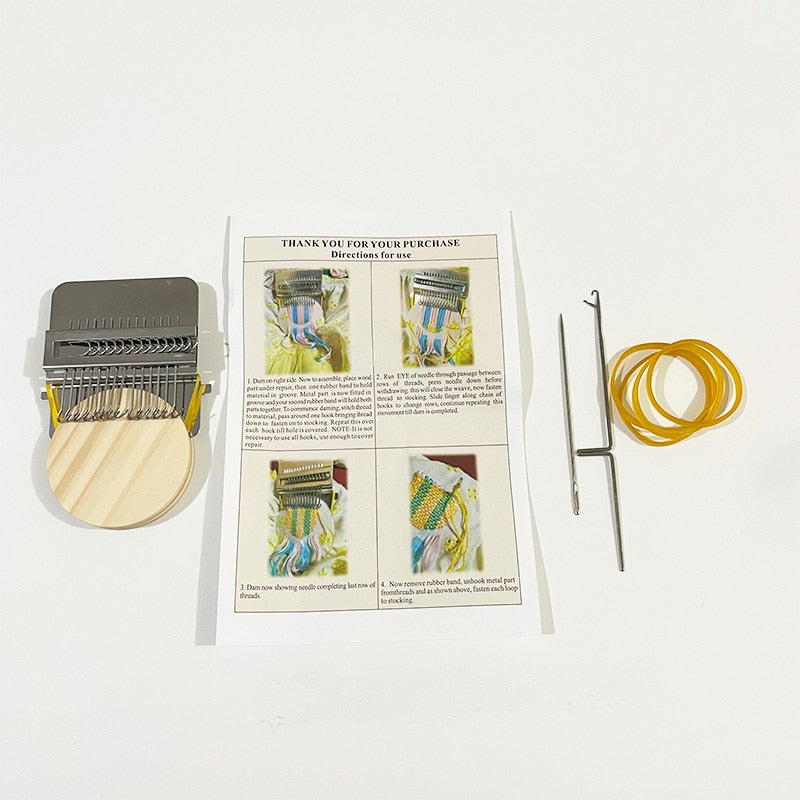 Stitcher | Mini-breimachine – Compact, doe-het-zelf gereedschap voor het repareren en weven van stoffen