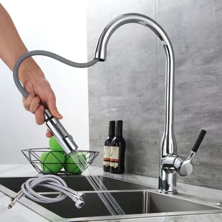 AquaStretch | Strakke uittrekbare keukenkraan met intrekbare handdouche – dubbele straal en flexibel ontwerp