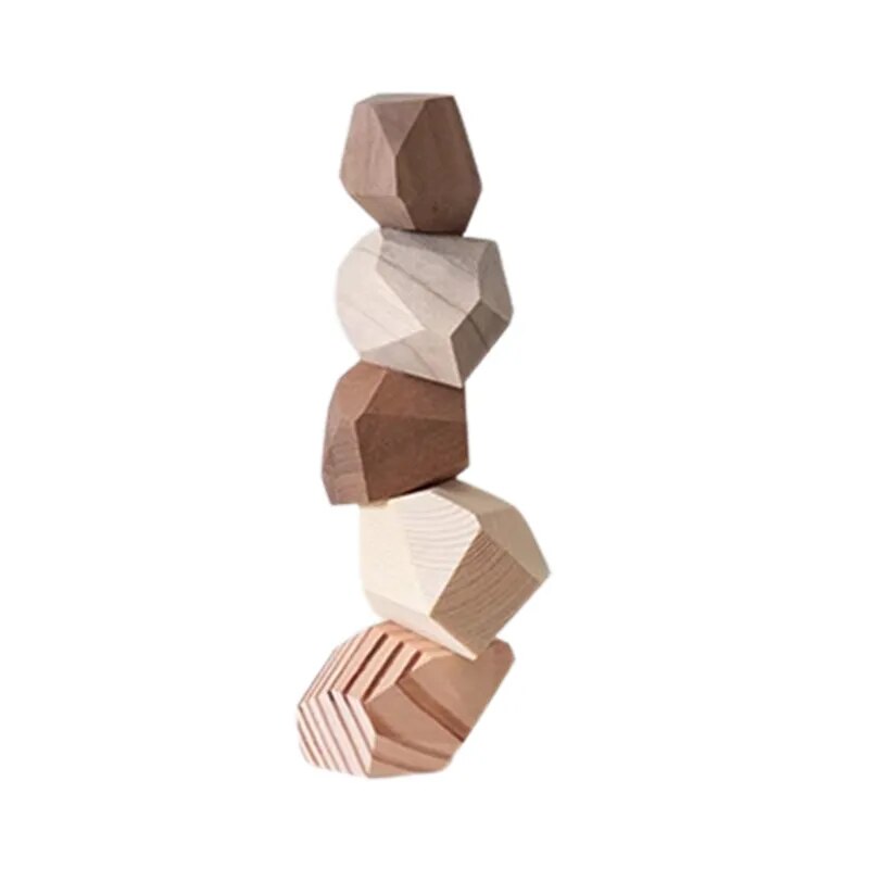 ZenBalance | Creatieve Houten Steenvorm Zen Decor voor Huis & Kantoor - Moderne Meditatie Kunst