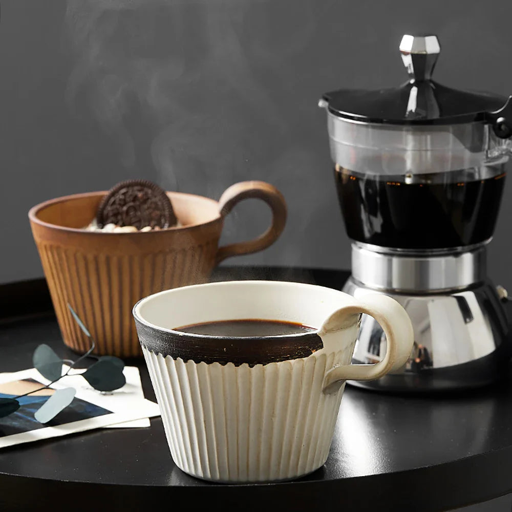 ElixirCup | Handgemaakte keramische rituele koffiekop – vintage stijl, rustieke mok voor je ochtendkoffie