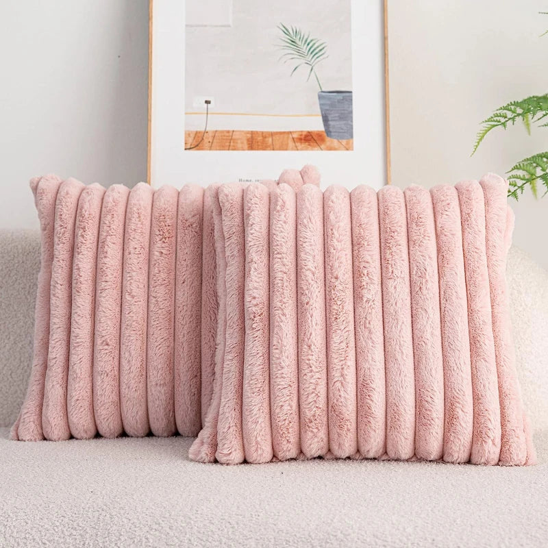 Puffique | Decoratieve pluizige kussensloop - Zachte kussenhoes van imitatiebont voor bank, bank, bed