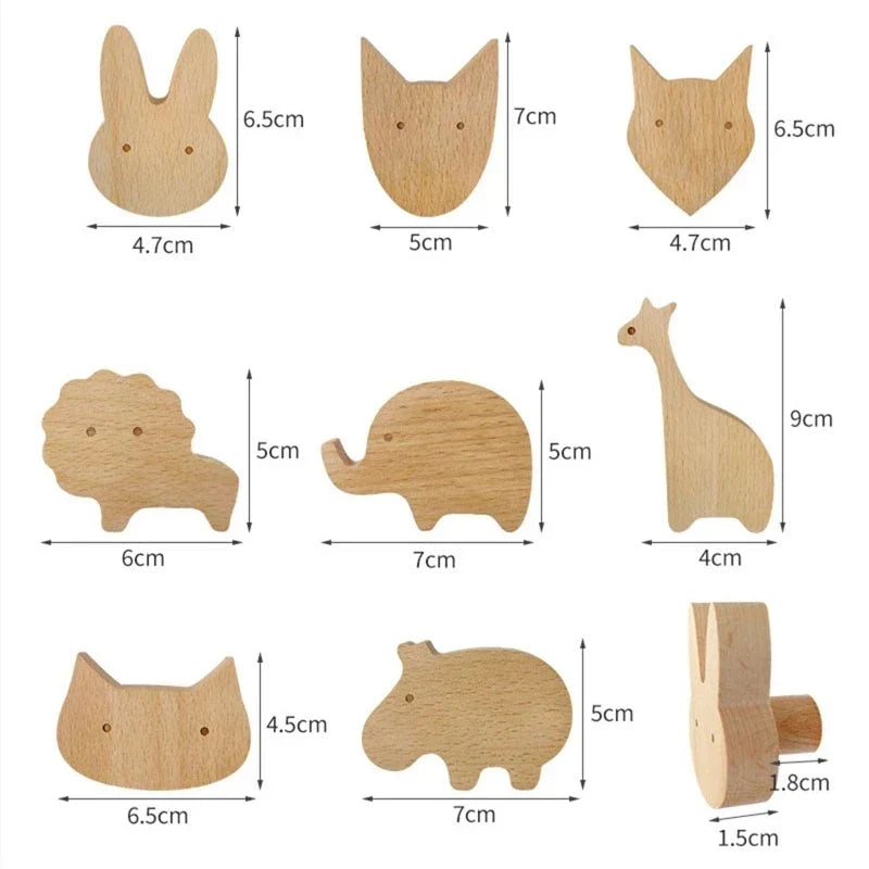 TundraHook | Wandhaak Scandinavische Houten Dieren - Kapstokhaak & Hoedhaak in Rustieke Stijl