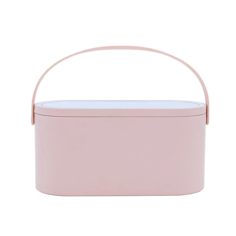 DazzleVault | Draagbare Make-up Opbergkoffer met LED Verlichte Spiegel - Vanity Organizer