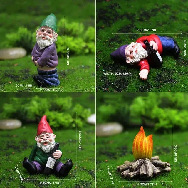 GnomeSway | Hilarische dronken tuinkabouters, plezier in de tuin, decoratieve set